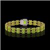 Image 3 : 16.92 ctw Peridot & Diamond Bracelet 14K Yellow Gold - REF-236X4A