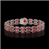 Image 3 : 16.97 ctw Tourmaline & Diamond Bracelet 14K White Gold - REF-263G6W
