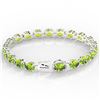 Image 3 : 19.25 ctw Peridot & VS/SI Diamond Micro Pave Bracelet 14k White Gold - REF-154M5G