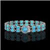 Image 1 : 17.78 ctw Swiss Topaz & Diamond Bracelet 14K White Gold - REF-209H3R