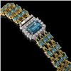 Image 2 : 26.02 ctw London Topaz & Diamond Bracelet 14K Yellow Gold - REF-318K2Y