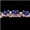 Image 1 : 15 ctw Tanzanite & VS/SI Diamond Eternity Bracelet 10k Rose Gold - REF-143G6W