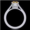 Image 3 : 1.14 ctw Intense Fancy Yellow Diamond Art Deco Ring 18k White Gold - REF-218A2N