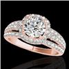 Image 1 : 2 ctw Certified Diamond Solitaire Halo Ring 10k Rose Gold - REF-204R5K