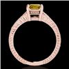 Image 2 : 1.75 ctw Certified SI Intense Yellow Diamond Antique Ring 10k Rose Gold - REF-313H6R