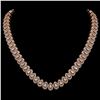 Image 1 : 24.19 ctw Pear Cut Diamond Micro Pave Necklace 18K Rose Gold - REF-2092W6H