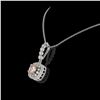 Image 3 : 2.15 ctw Morganite & Diamond Victorian Necklace 14K White Gold - REF-86N8F