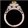 Image 2 : 1.75 ctw Certified SI/I Fancy Intense Yellow Diamond Ring 10k Rose Gold - REF-259A3N