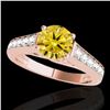 Image 1 : 1.5 ctw Certified SI/I Fancy Intense Yellow Diamond Ring 10k Rose Gold - REF-204R5K