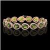 Image 1 : 19.7 ctw Tourmaline & Diamond Micro Pave Halo Bracelet 10k Rose Gold - REF-361K3Y