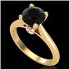 Image 1 : 1.6 ctw Fancy Black Diamond Engagment Art Deco Ring 18k Yellow Gold - REF-75A2N