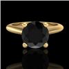 Image 2 : 1.6 ctw Fancy Black Diamond Engagment Art Deco Ring 18k Yellow Gold - REF-75A2N