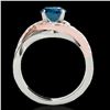 Image 2 : 1.55 ctw SI Certified Fancy Blue Diamond Bypass Ring 10k 2Tone Gold - REF-165X3A