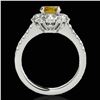 Image 2 : 2.05 ctw Certified SI/I Fancy Intense Yellow Diamond Ring 10k White Gold - REF-225M2G