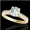 Image 1 : 1.25 ctw Certified Diamond Solitaire Ring 10k Yellow Gold - REF-188K2Y