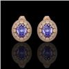Image 1 : 9.06 ctw Tanzanite & Diamond Victorian Earrings 14K Rose Gold - REF-286H8R