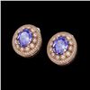 Image 2 : 9.06 ctw Tanzanite & Diamond Victorian Earrings 14K Rose Gold - REF-286H8R