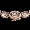 Image 1 : 42.25 ctw Morganite & Diamond Eternity Micro Necklace 14k Rose Gold - REF-490W9H
