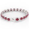 Image 3 : 23.25 ctw Ruby & VS/SI Diamond Eternity Micro Bracelet 14k White Gold - REF-154A5N