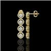 Image 2 : 3.84 ctw Cushion Cut Diamond Micro Pave Earrings 18K Yellow Gold - REF-337G5W