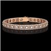 Image 1 : 10.8 ctw Princess Cut Diamond Micro Pave Bracelet 18K Rose Gold - REF-923F9M