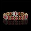Image 1 : 20.99 ctw Ruby & Diamond Bracelet 14K Yellow Gold - REF-263N6F