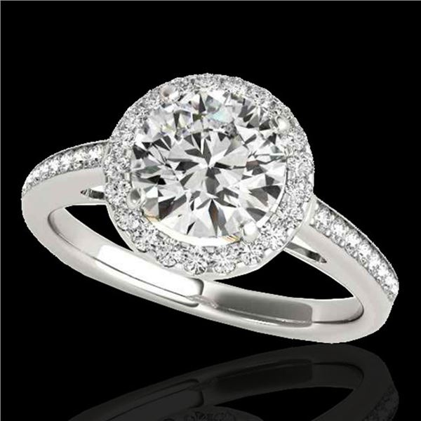 1.3 ctw Certified Diamond Solitaire Halo Ring 10k 2Tone Gold - REF-184Y8X