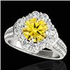 Image 1 : 2.16 ctw Certified SI/I Fancy Intense Yellow Diamond Ring 10k White Gold - REF-190H9R
