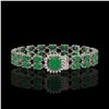 Image 1 : 19.85 ctw Emerald & Diamond Bracelet 14K White Gold - REF-245X5A
