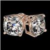 Image 3 : 2.50 ctw VS/SI Quality Cushion Diamond Stud Earrings 10k Rose Gold - REF-601Y4X