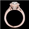 Image 2 : 1.5 ctw Certified Diamond Solitaire Halo Ring 10k Rose Gold - REF-211X4A