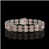 Image 1 : 17.3 ctw Morganite & Diamond Bracelet 14K White Gold - REF-302N2F