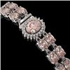 Image 3 : 17.3 ctw Morganite & Diamond Bracelet 14K White Gold - REF-302N2F