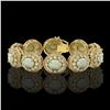 Image 1 : 40.37 ctw Certified Opal & Diamond Victorian Bracelet 14K Yellow Gold - REF-1402W4H