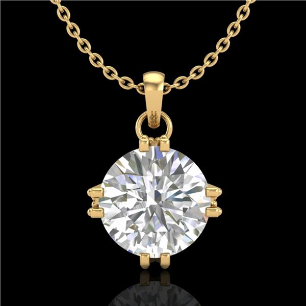 1 ctw VS/SI Diamond Solitaire Art Deco Stud Necklace 18k Yellow Gold - REF-294G2W