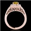 Image 2 : 1.65 ctw Certified SI/I Fancy Intense Yellow Diamond Ring 10k Rose Gold - REF-270F2M