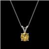 Image 3 : 0.75 ctw Certified Intense Yellow Diamond Necklace 10k White Gold - REF-82A2N