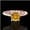 Image 2 : 0.83 ctw Intense Fancy Yellow Diamond Art Deco Ring 18k Rose Gold - REF-107K8Y