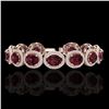 Image 1 : 27 ctw Garnet & Micro Pave VS/SI Diamond Certified Bracelet 10k Rose Gold - REF-360R2K