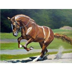 STUNNING ORIGINAL OIL PAINTING OF HORSE #1557597