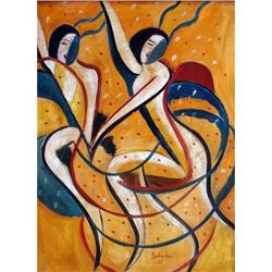 HUGO SCHEIBER ABSTRACT STUNNING OIL PAINTING #1557607