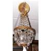 Image 1 : c.1940 Brass & Crystal Petite Chandelier #1557827