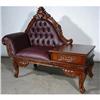 Image 1 : LEATHER VICTORIAN PARLOR PHONE SOFA SETTEE #1558127