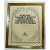 Image 1 : 1920's Framed Embroidered SAMPLER #1568538