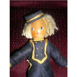 Polish Wooden Doll Bellhop Boy marked Poland #1568909