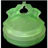 Image 1 : Kissing Elephants Green Satin Glass Powder Jar #1569046