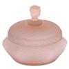 Image 1 : Pink Satin Glass Rose Finial Powder Jar #1569185