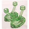 Image 1 : BagleyClear Green  Glass Art Deco Candlesticks #1569254