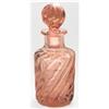 Image 1 : Pink Depression Glass Swirl Perfume Decanter #1569258