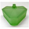 Image 1 : Green Satin Glass Machine Age Dresser Jar  #1569267